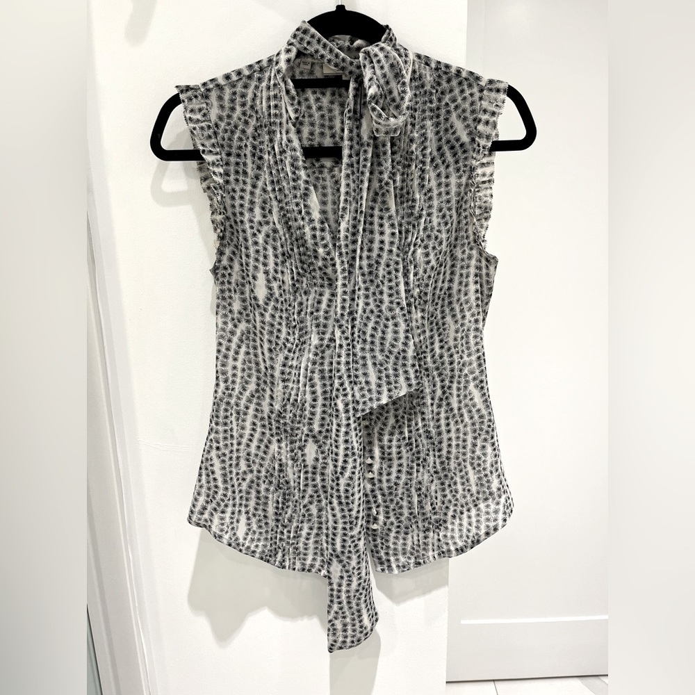 Y2K GUESS TIE NECK BLOUSE